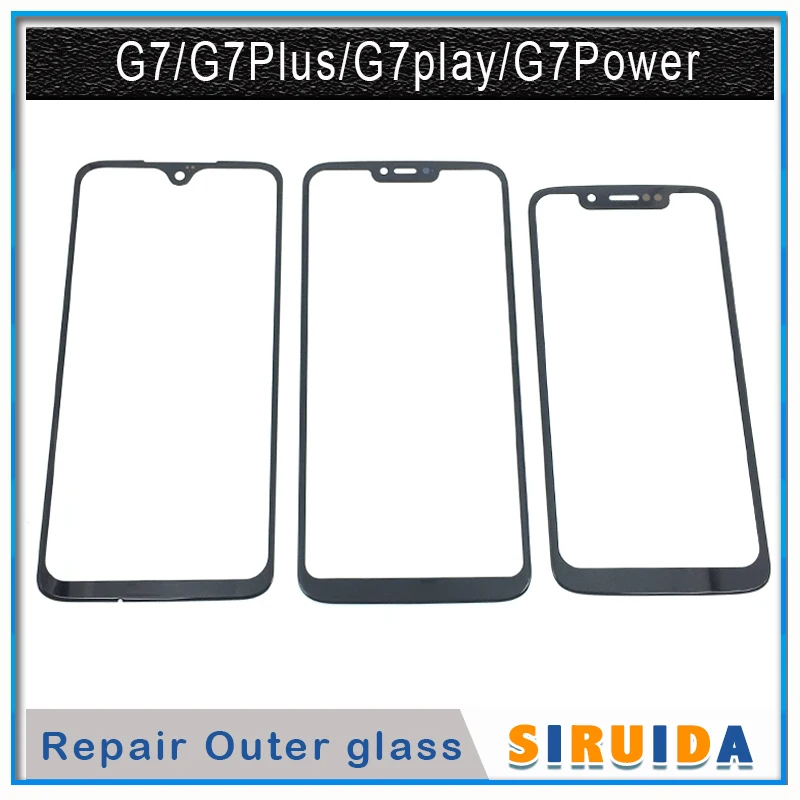 

10pcs Front Outer Screen Glass Lens For Motorola Moto G7 Plus G7 Power G7 Play XT1955 XT1962 Touch Screen LCD Cover Replacement