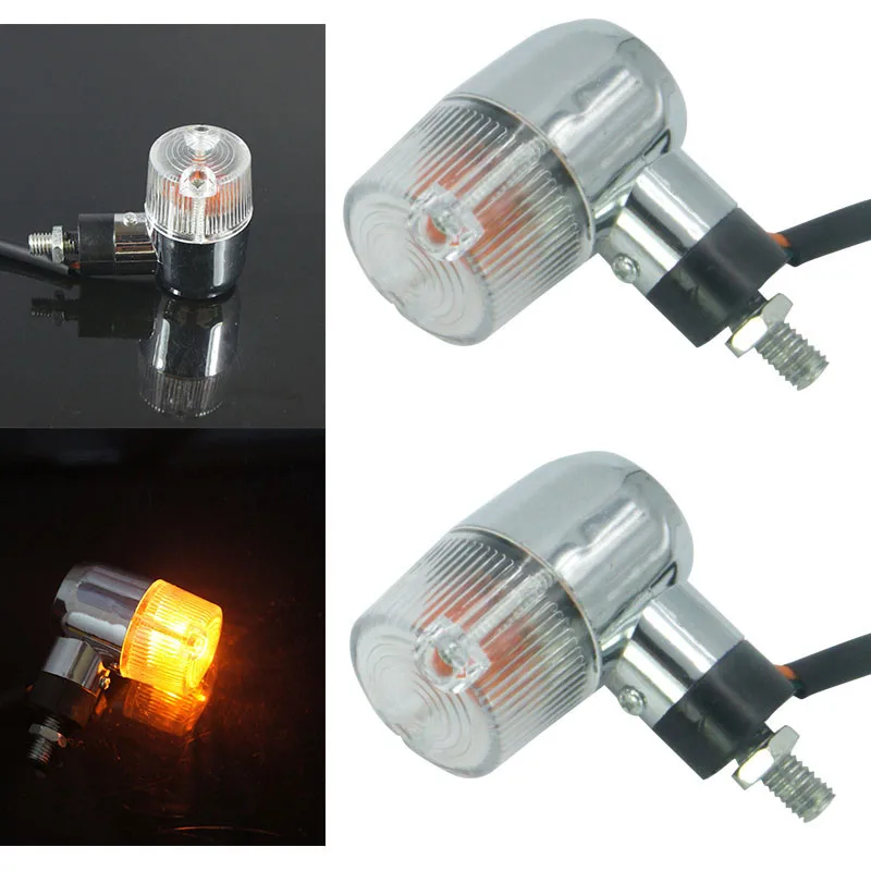 

2X Universal Chrome Motorcycle Turn Signal Indicator Turning Light LED Brake Lamp For Victory Honda Harley Bobber Bikes