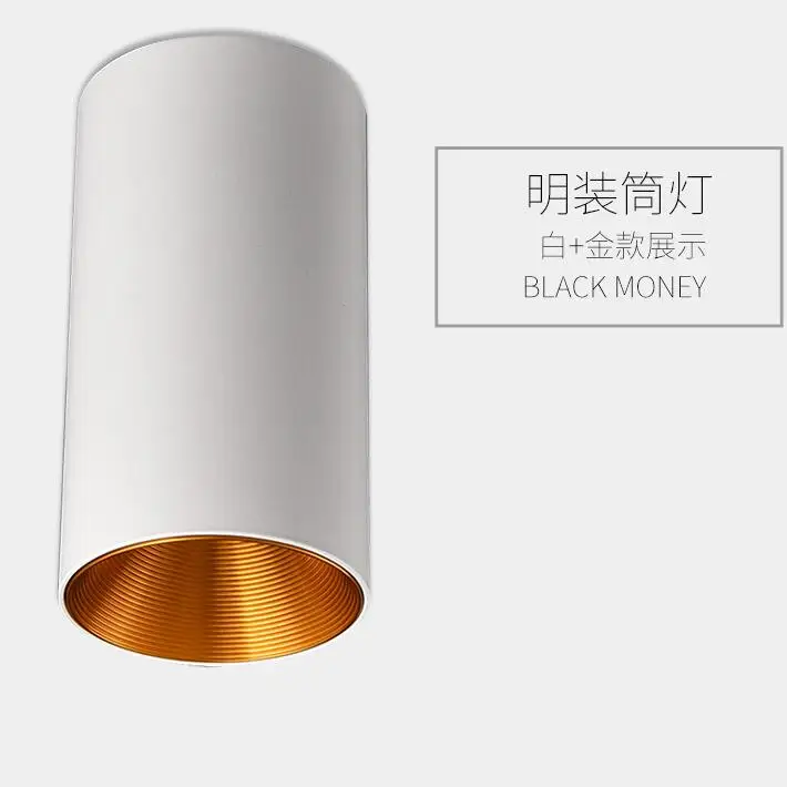 CREE светодиодный светильник 12 Вт 15 Вт с регулируемой яркостью поверхностного монтажа COB потолочные лампы точечного освещения AC85-265V 16 шт./лот - Испускаемый цвет: White and gold