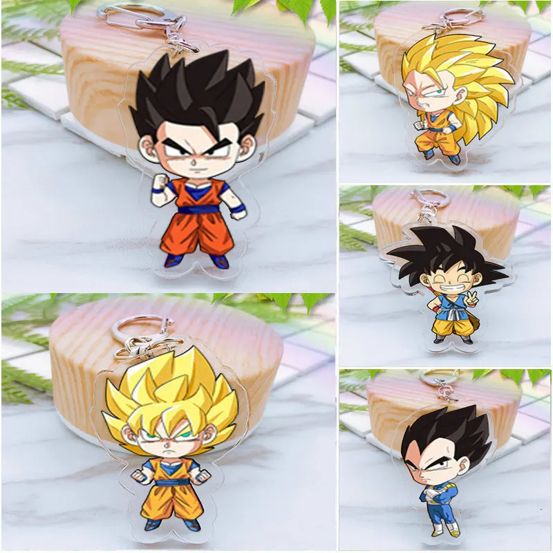 

Anime Keychain Vegeta Torankusu Son Gohan Fighting Ball Doubleside Print Portachiavi Keyring Pendant