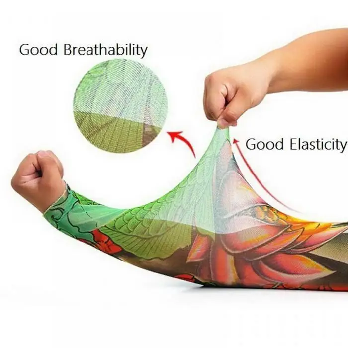Унисекс модная Татуировка Печатный Летний дышащий солнцезащитный рукав различные стили доступны. Открытый