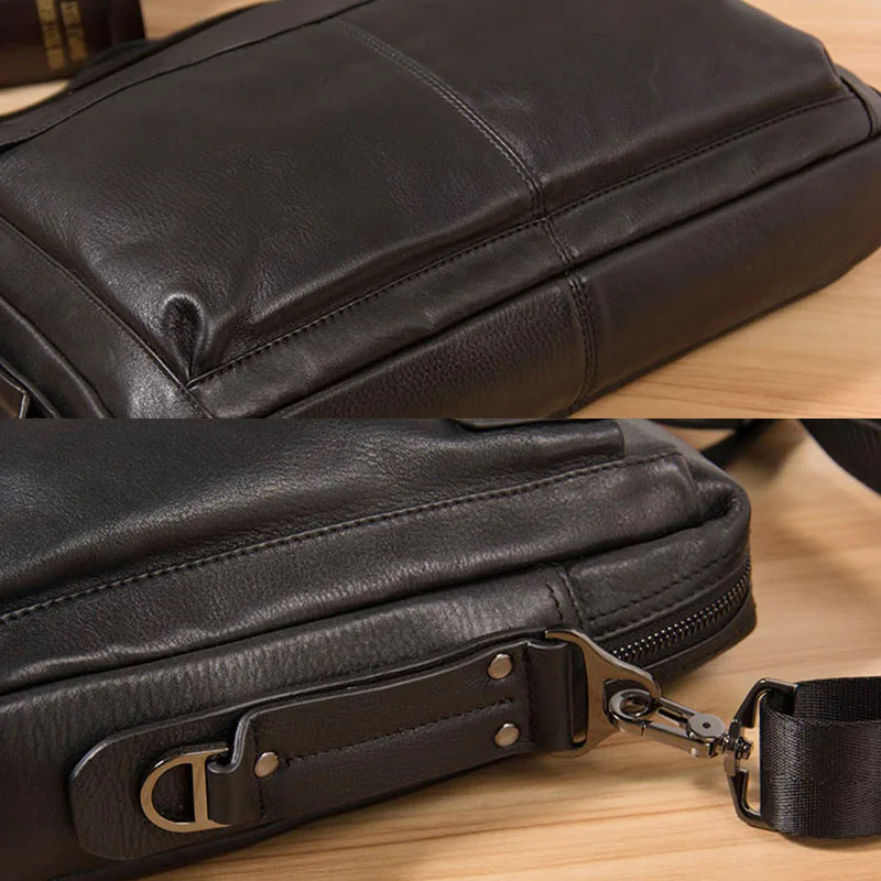 AETOO Men's handbags, business leather bags, cross-shoulder slanted bags, large-capacity leather computer bags