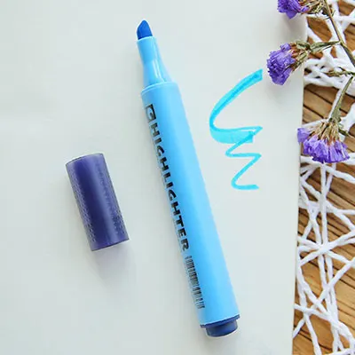 1x прекрасный твердый маркер флуоресцентная ручка маркировки canetas узнать офис обучения каваи флуоресцентные Граффити ручки награда подарок - Цвет: Синий