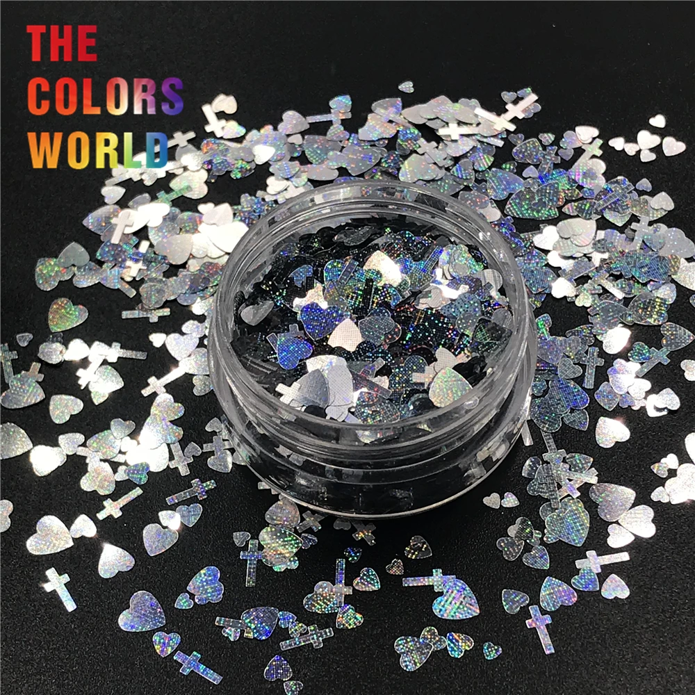 Tct 056 Love And Cross Mix Shape Star Shinning Laser Color Nail Glitter For Nail Art Decoration Makeup Facepaint Diy Manual Nail Glitter Color Nail Glitterglitter For Nails Aliexpress