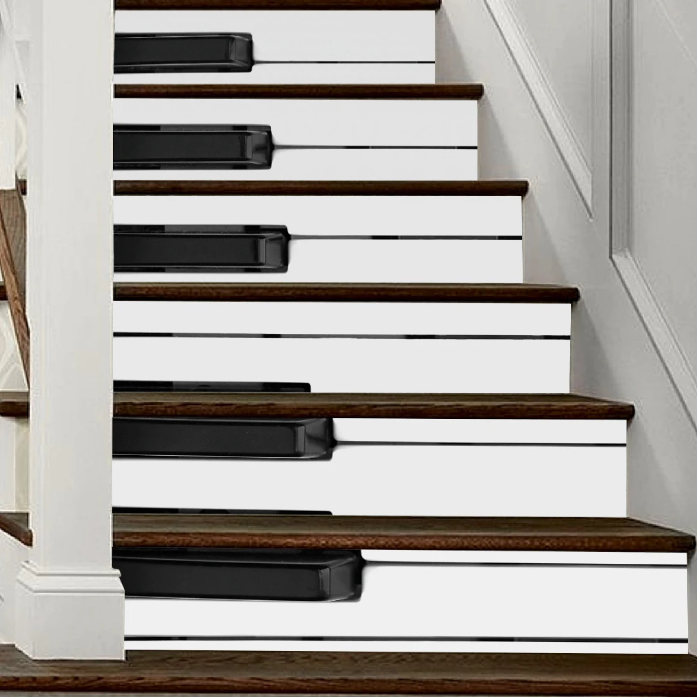 3D DIY Steps Sticker Piano Key Stairs Sticker Removable Stair Sticker Home Decor Ceramic Tiles Patterns Beautiful Stickers in Wall Stickers from Home