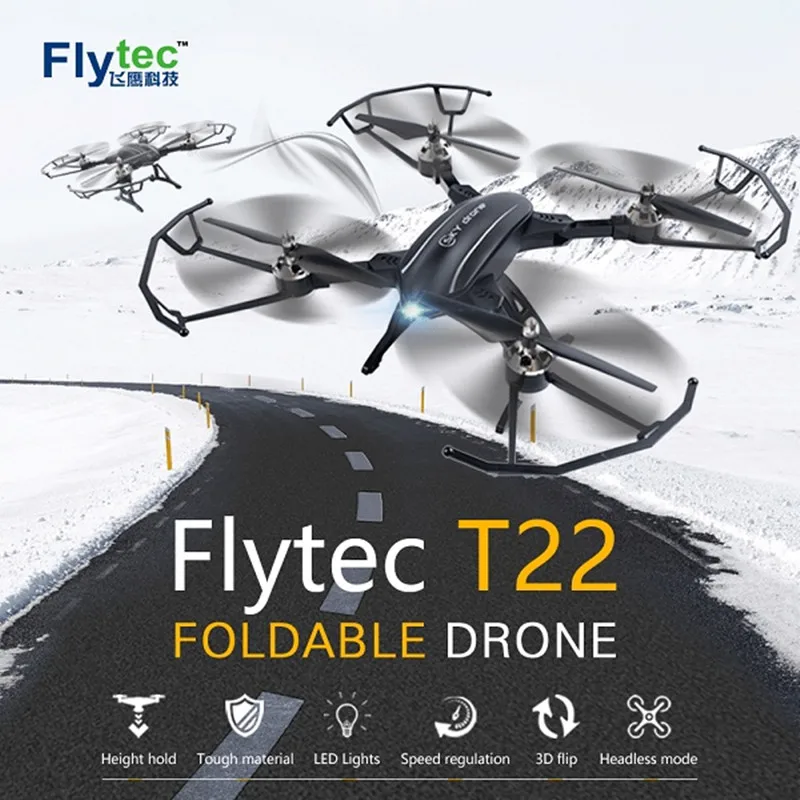 

Flytec T22 2.4G Foldable RC Drone 4CH 6AXIS GYRO Aircraft with Hover Height Hold Function Remote Control Quadcopter Multicopter