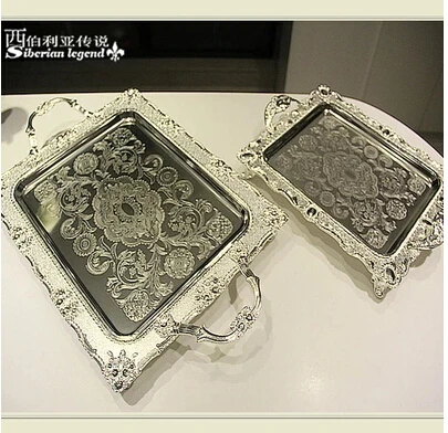 3726cm rectangle silver metal tray metal cake trays decorative serving trays food serving plate ft020 - Decorative Serving Trays 3726cm rectangle silver metal tray metal cake trays decorative serving trays food serving plate ft020 - Decorative Serving Trays