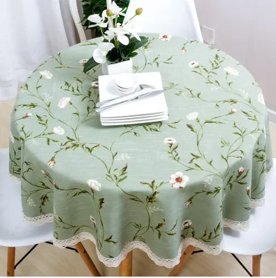 

Great Garden Table Cloth Art Cotton, Hemp and Small Fresh European Round Household Small Fragmented American Country Round Table
