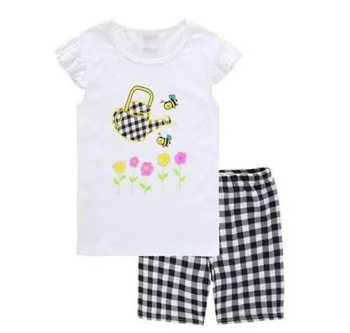 Комплекты одежды для маленьких девочек летний Пижамный костюм без рукавов для девочек г. Одежда для маленьких девочек с героями мультфильмов футболки и шорты комплекты из 2 предметов