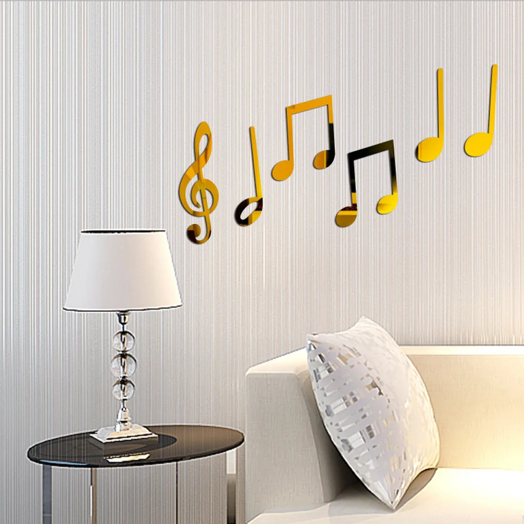 

Wall Stickers Music Acrylic Mirror Wall Sticker corinthians bedroom furniture home decoration accessories decoration cuisine