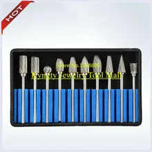 Вольфрамокарбидные буры набор ювелирных инструментов диаметр вала 3 мм 3*6 мм диаметр головки 3 мм 10 шт./кор. с бесплатной доставкой хорошее количество