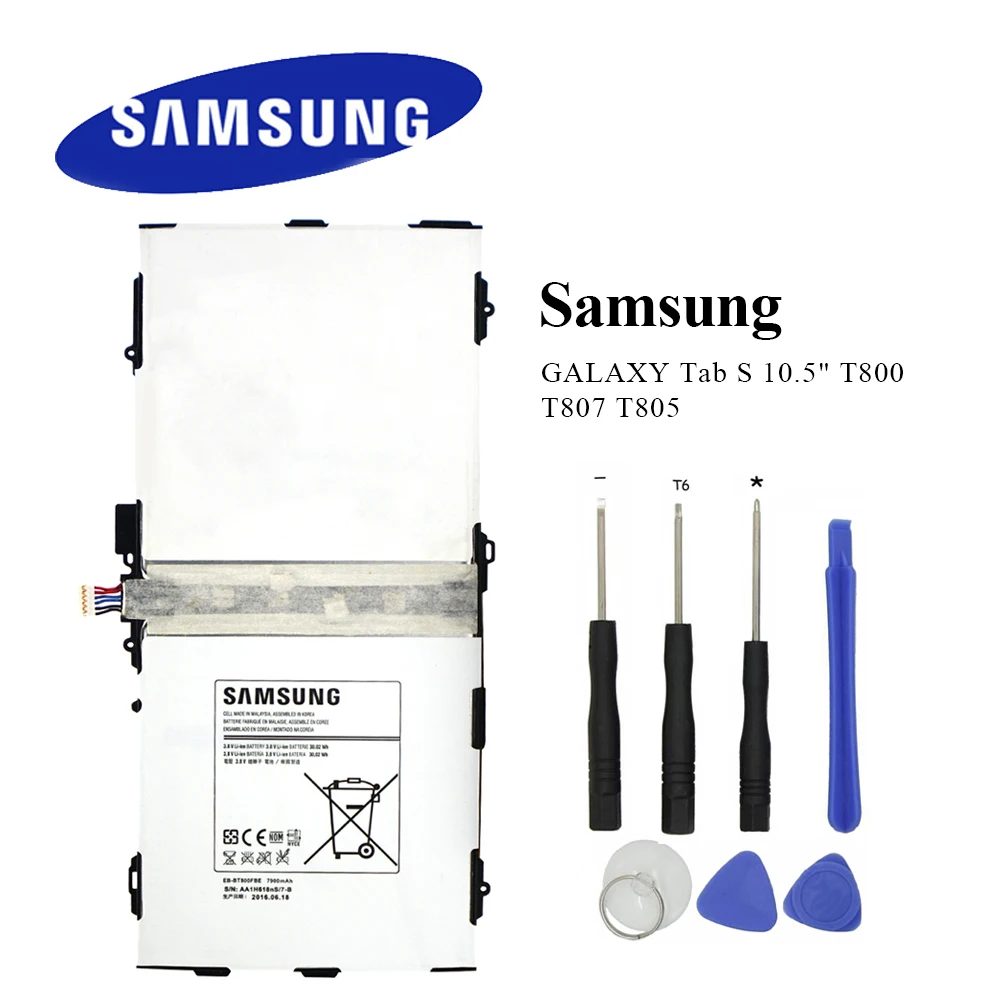 

Original Samsung Tablet Battery EB-BT800FBE For Samsung Galaxy Tab S 10.5" SM-T800 T801 T805 T807 T807A T807P 7900mAh