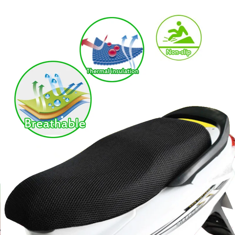 Motorcycle Scooter E bike 3D Seat Cover Summer Sun Proof Non slip