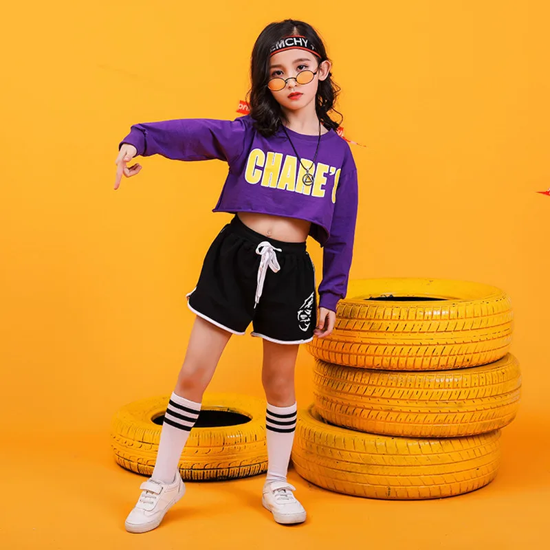 Summer 2019 baby girls clothing set 6 8 10 12 14 16 Years hip hop dance costumes kids jazz girls boutique outfits 140 160 180  (3)