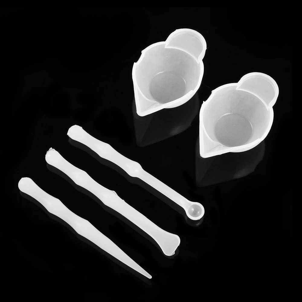 

1/4PCS DIY Tools Spoon Mix Scraper Cup Silicone Mold Cup Dispenser DIY Epoxy Resin Jewelry Making Tool Color Modulation