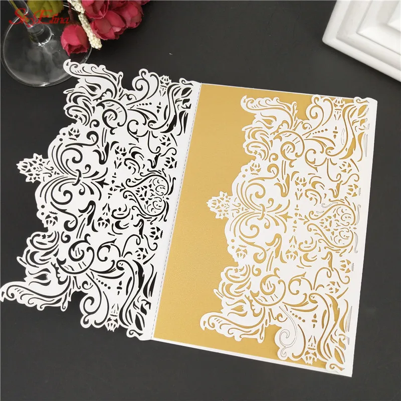 5Pcs Wedding Invitations Laser Table Name  Card set Party  