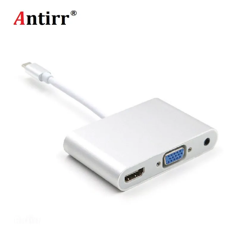USB C концентратор HDMI VGA 3,5 мм аудио порты для MacBook Pro/Pixel/hp/Asus ZenBook 3/LG V20/Nexus 6P 5X/htc и ТВ видео конвертер