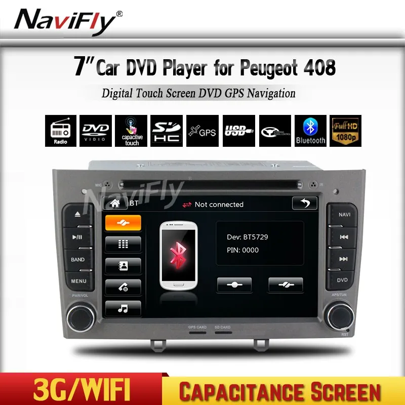 Excellent Special car GPS navigation for Peugeot 308/408 HD Touch Screen steering wheel control Bluetooth Radio IPOD+Free 8G Card 14