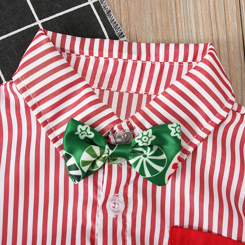 Gentleman Kid Boys Formal Suits Summer Sets Bow Tie Long Sleeve T-shirt Suspender Trouser 2Pcs Christmas Outfits 1-5Years