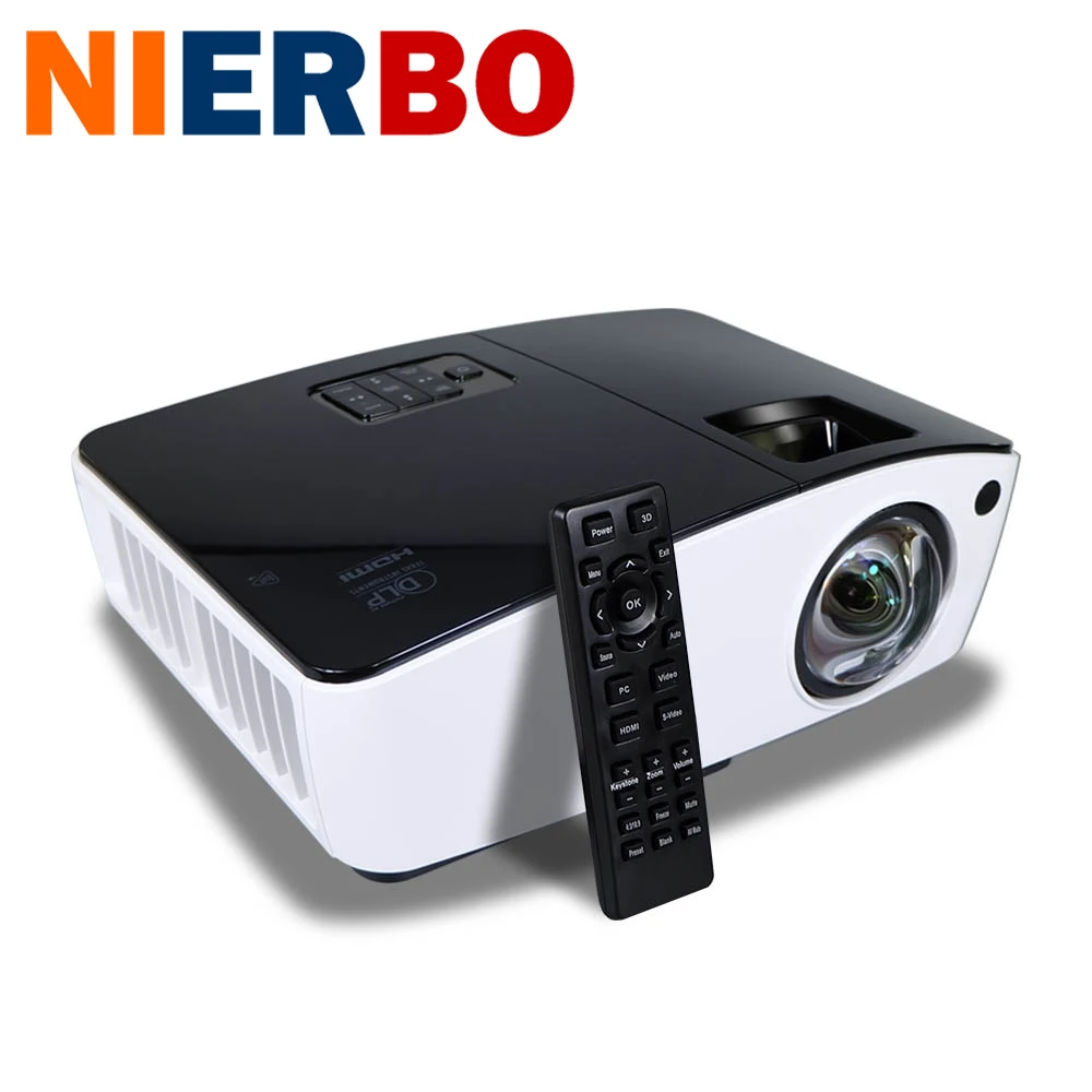 NIERBO բացօթյա պրոյեկտորը 3D Կարճ նետում պրոյեկտորը Աջակցություն 1080P 8000 Lumen դպրոցական բիզնեսի համար 3D ֆիլմ
