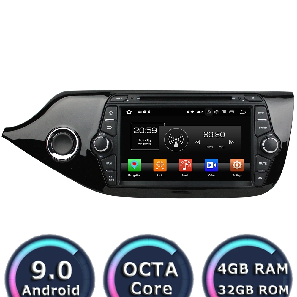 Roadlover 8 &quotAndroid 9 0 автомобильный мультимедийный DVD-плеер радио для KIA Ceed 2014 Стерео GPS