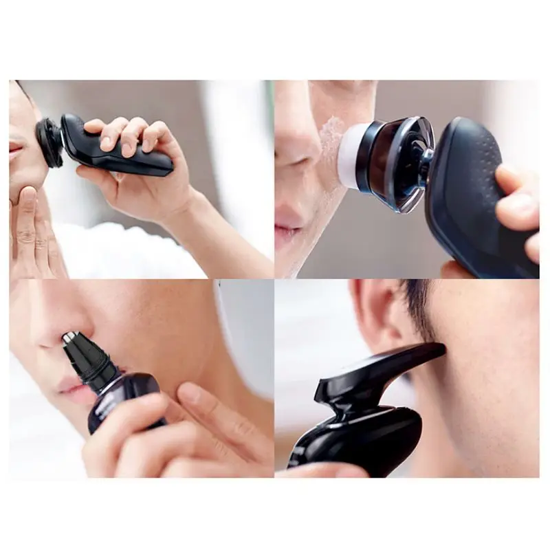 Billige 4D Rotary Wet Dry Elektrische Rasierer Multi funktion Männer USB Auto Lade Körper Waschen Rasiermesser Nase Haar trimmen Bart messer
