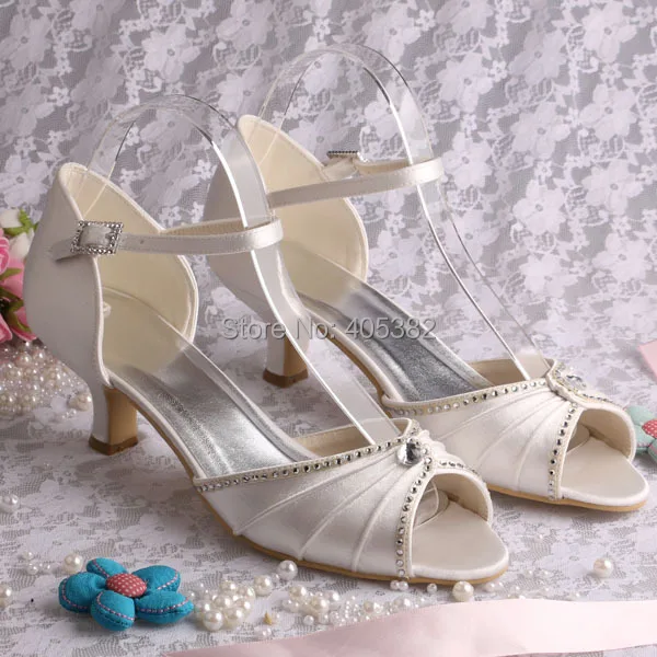 peep toe wedding shoes low heel