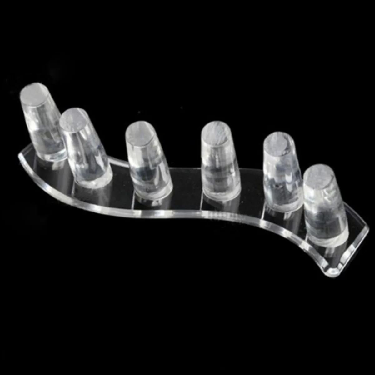 Новый 6 палец S Форма Jewelry Кольцо Дисплей Держатель подставка (прозрачный)|ring display