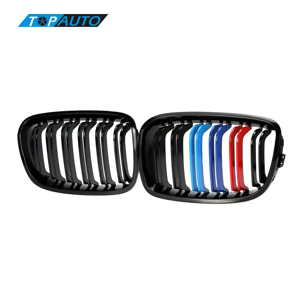

for BMW F20 One Pair Front Center Kidney Grilles Gloss Black Mixed Color Grill116i 118i 120i 125i 135i 2012 2013 2014