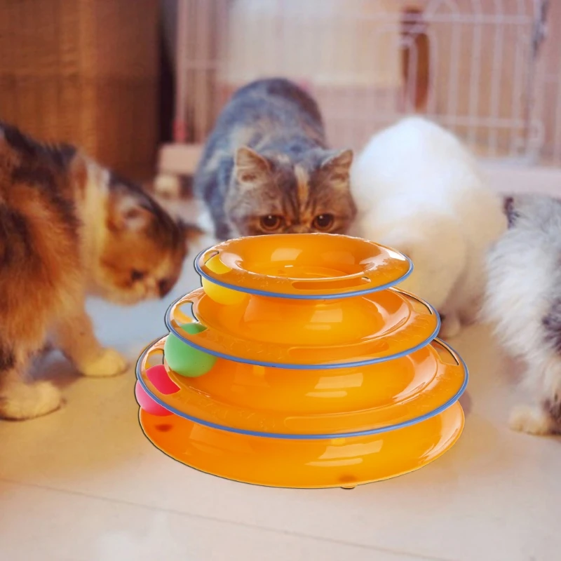 Забавный питомец Кошка Китти Сумасшедший мяч диск интерактивных развлечений плиты трёхуровневая игрушка