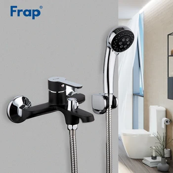 

Frap Black Bathroom Shower Brass Chrome Wall Mounted Shower Faucet Shower Head sets black bath shower mixer bathtub faucet F3242