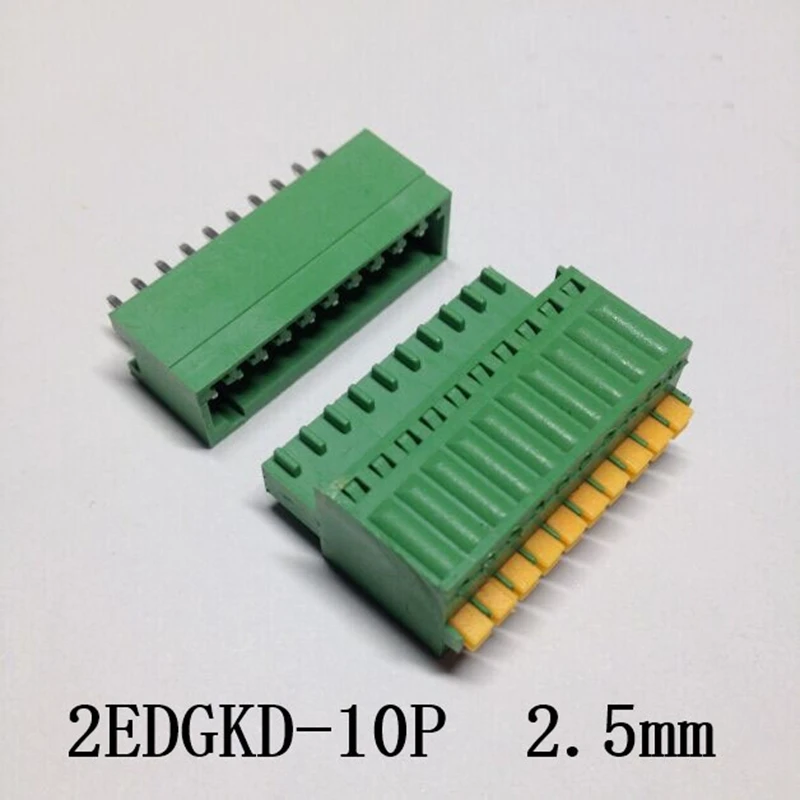 2 комплекта, 2,5 мм, расстояние между винтами, быстрое подключение, 15edgkd-2.5, мужская и женская пара, клеммный пресс