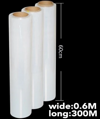 

0.6m(wide)Transparent plastic film Plastic stretch-wrap Clear Roll Packing Plastic Film Paper Goods Packaging Craft Wrapping