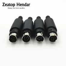 1 шт. Высокое качество золото медь Pin Mini 4 5 6 8 Pin Din штекер с пластиковым адаптер рукоятки пайки кабели DIY разъем