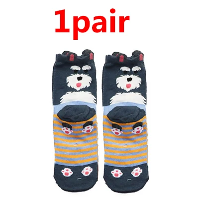 1/2/3pairs Cute Animal Socks for Women Men 3D Ears Dog Socks with Print Art Socks Winter Autumn Kawaii Socks Warm Sokken Meias - Цвет: 1pair