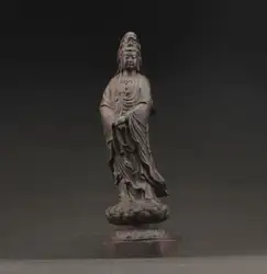 Китай Superb большой оформлен Ручная Старый негр резной KWAN-YIN превосходное статуя