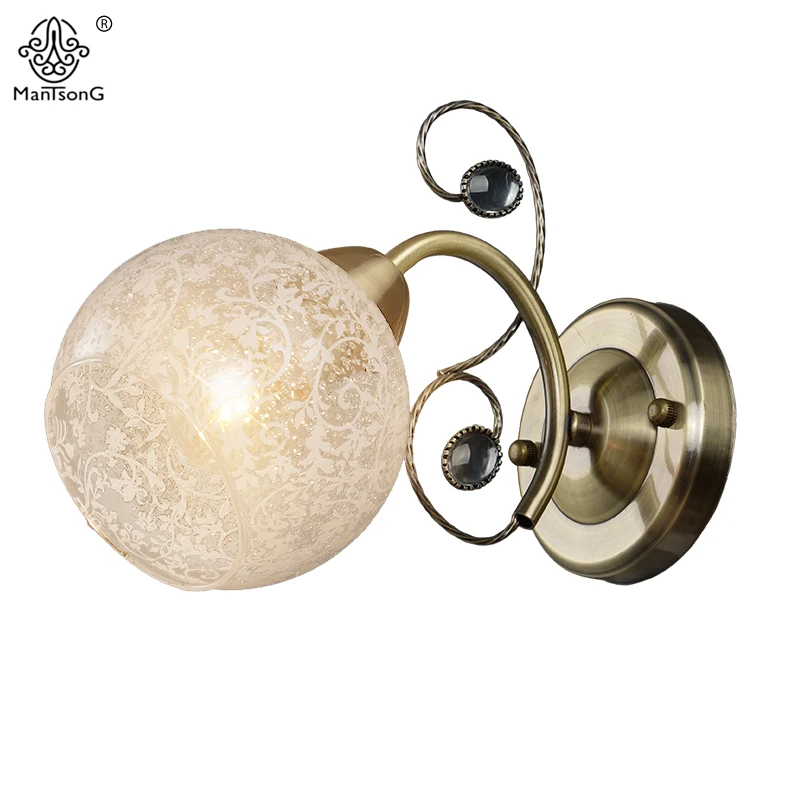 Crystal Classical Wall Light Vintage Bronze Sconce Wall Lighting Home