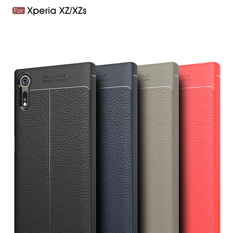 

sFor Sony Xperia XZ XZS Case Silicone Coque Funda Luxury Litchi Texture Soft TPU PU Leather Back Cover Case For Sony Xperia XZ S