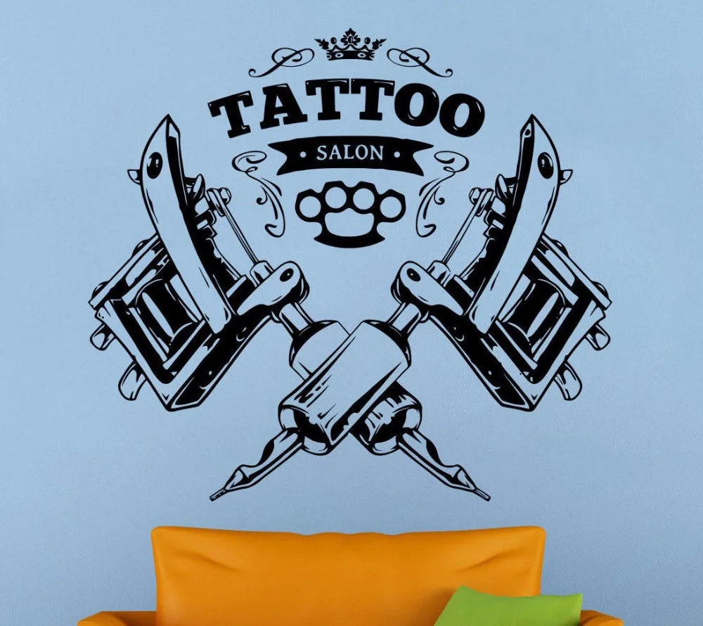 

2018 Free shiping New Tattoo Salon Wall Decal Tattoo Parlor Vinyl Sticker Shop Logo Wall Art Decor