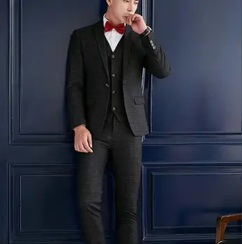 

Mens Notch Lapel 3 Piece Wedding Suit Slim Fit Formal Casual Groom Tuxedos Mens Single Breasted Jacket Blazer Evening Prom