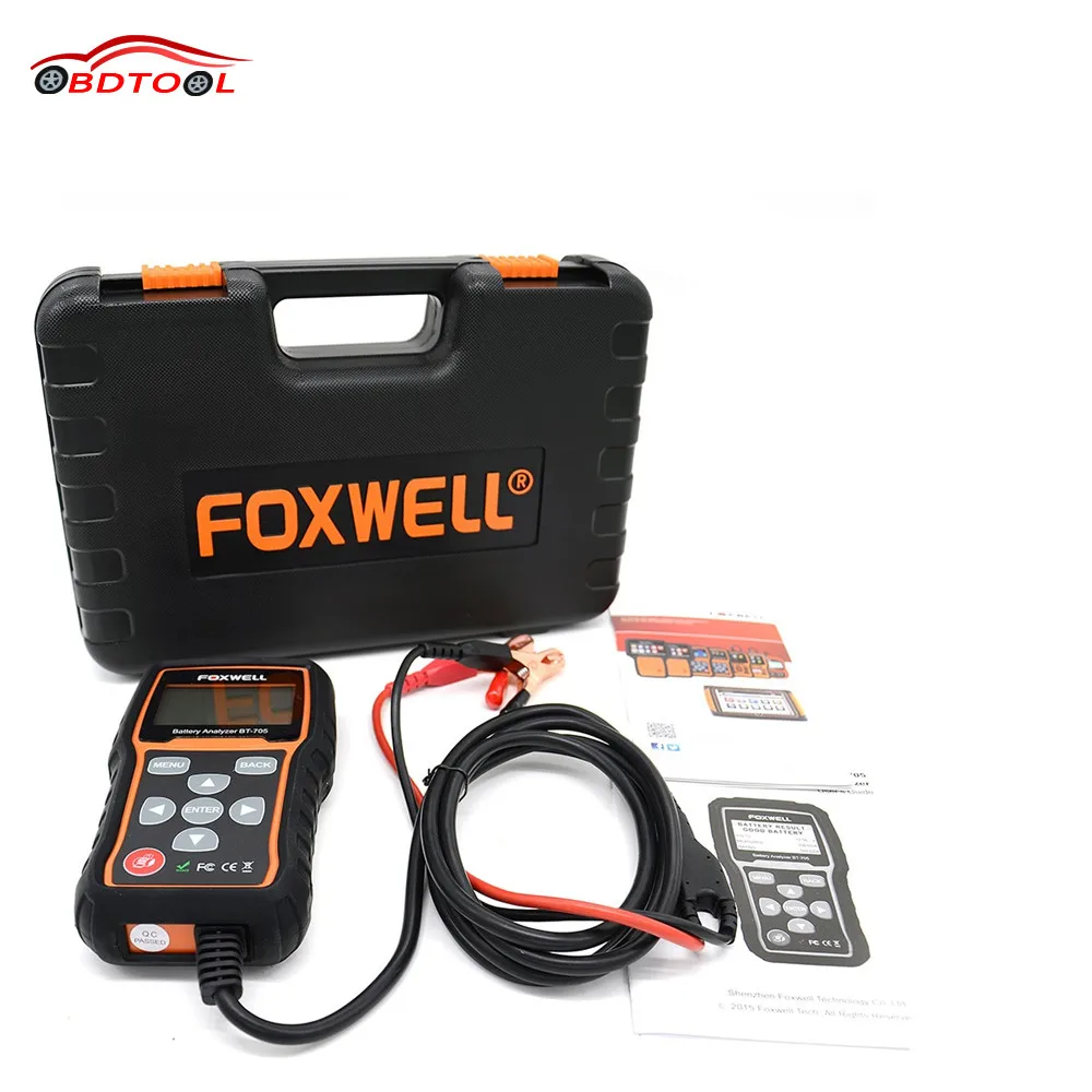 Free Shipping Foxwell BT705 BT-705 12 Volt Battery Analyzer Tester Directly Detect Bad Car Cell Battery