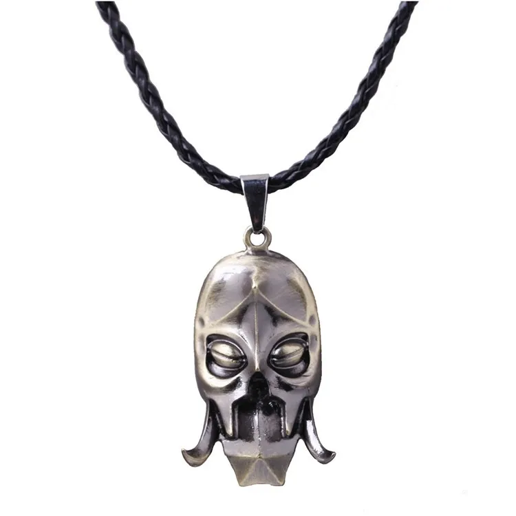 Игра Skyrim Elder Scrolls Дракон Череп Металлическое кожаное ожерелье для мужчин Konahrik Neckless Colar Masculino Pingente колье ожерелье