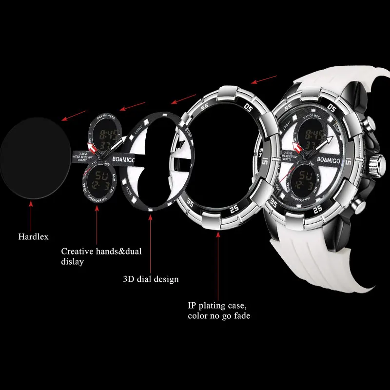Мужские спортивные электронные часы с хронографом водостойкие до 30 м|clock brand|clock