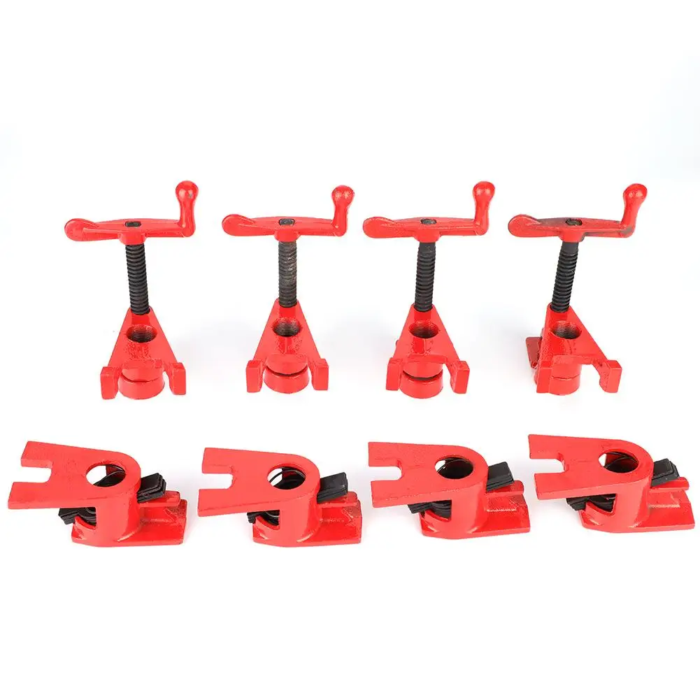 4 Set 3/4 Quick Release Heavy Duty Wide Base Iron Wood Metal Clamp Set Woodworking Workbench