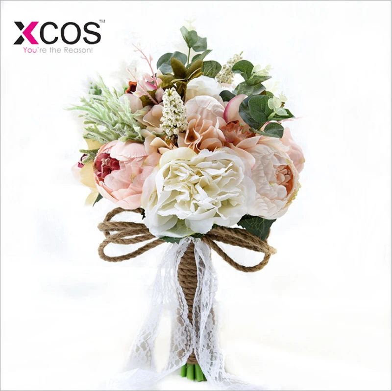 Богемный Стиль Свадебные цветы Свадебные букеты с кружевной лентой для подружек невесты Ramos de Novia