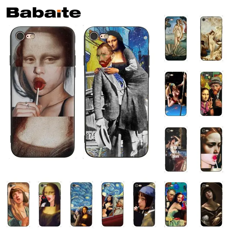 

Babaite Mona Lisa funny Spoof Art Birth Of Venus Phone Case for iphone 11 Pro 11Pro Max 8 7 6 6S Plus X XS MAX 5 5S SE XR