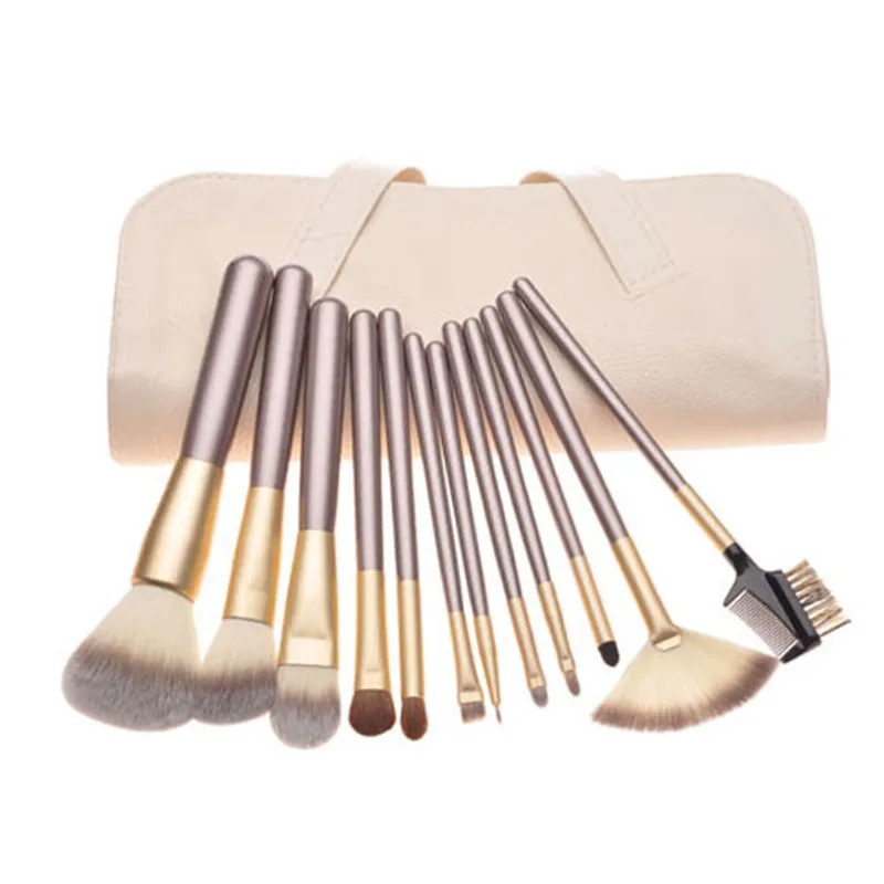12 pcs Set Makeup Brush Set Professional Synthetic Makeup Brushes Foundation Powder Blush Eyeliner Brushes