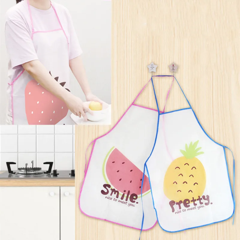 

Cartoon fruit PVC Waterproof Apron Kitchen Restaurant Cooking Bib Aprons for Chef Butcher BBQ Baking Catering Pub Kids funny bib