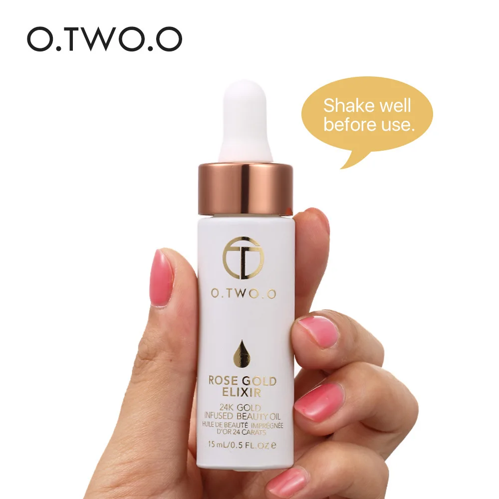 

O.TWO.O 24k Rose Gold Elixir Skin makeup primer Infused Beauty Oil Essential Oil Before Primer Foundation Moisturizing Face Oil
