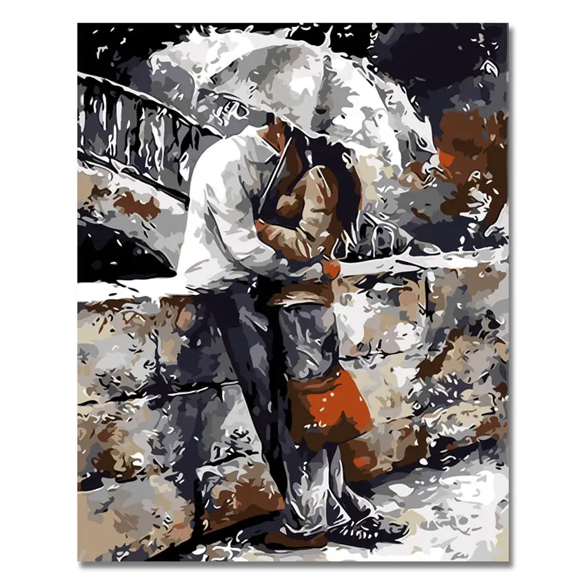 couple Painting 13 WEEN пара танцы DIY живопись по номерам любовник полотно ручной работы; рисунок стены дома художественная картина для гостиной уникальный подарок - Цвет: couple Painting 13